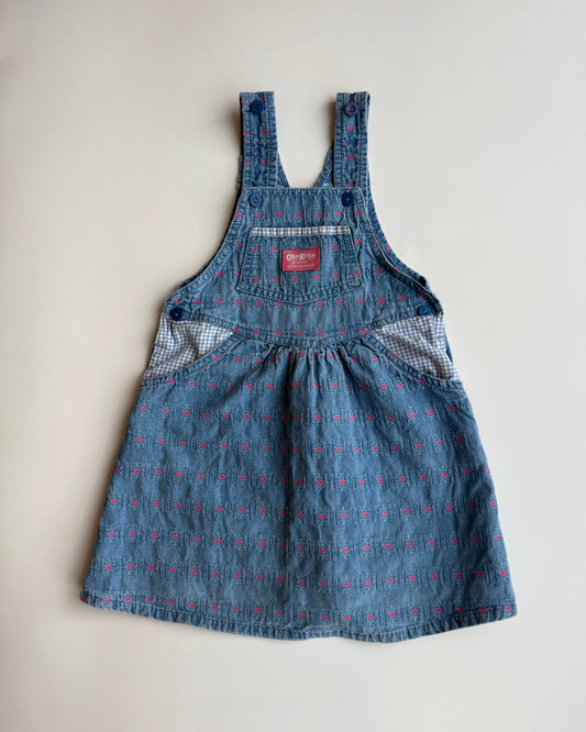Vintage OshKosh B’gosh Floral Pinafore Dress- 4Y