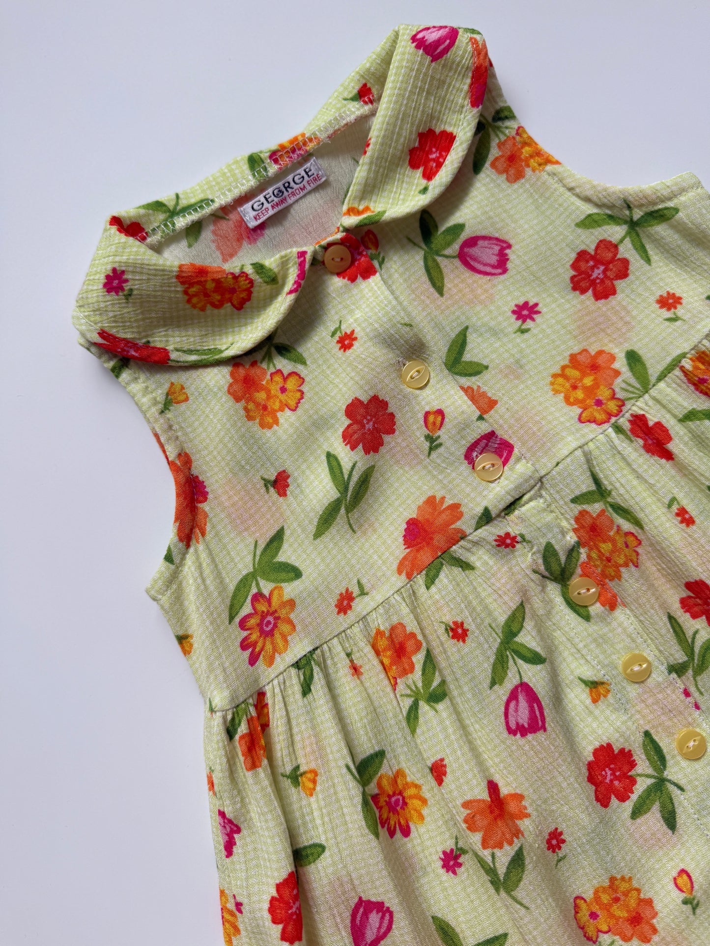 Vintage George Floral Button Down Dress