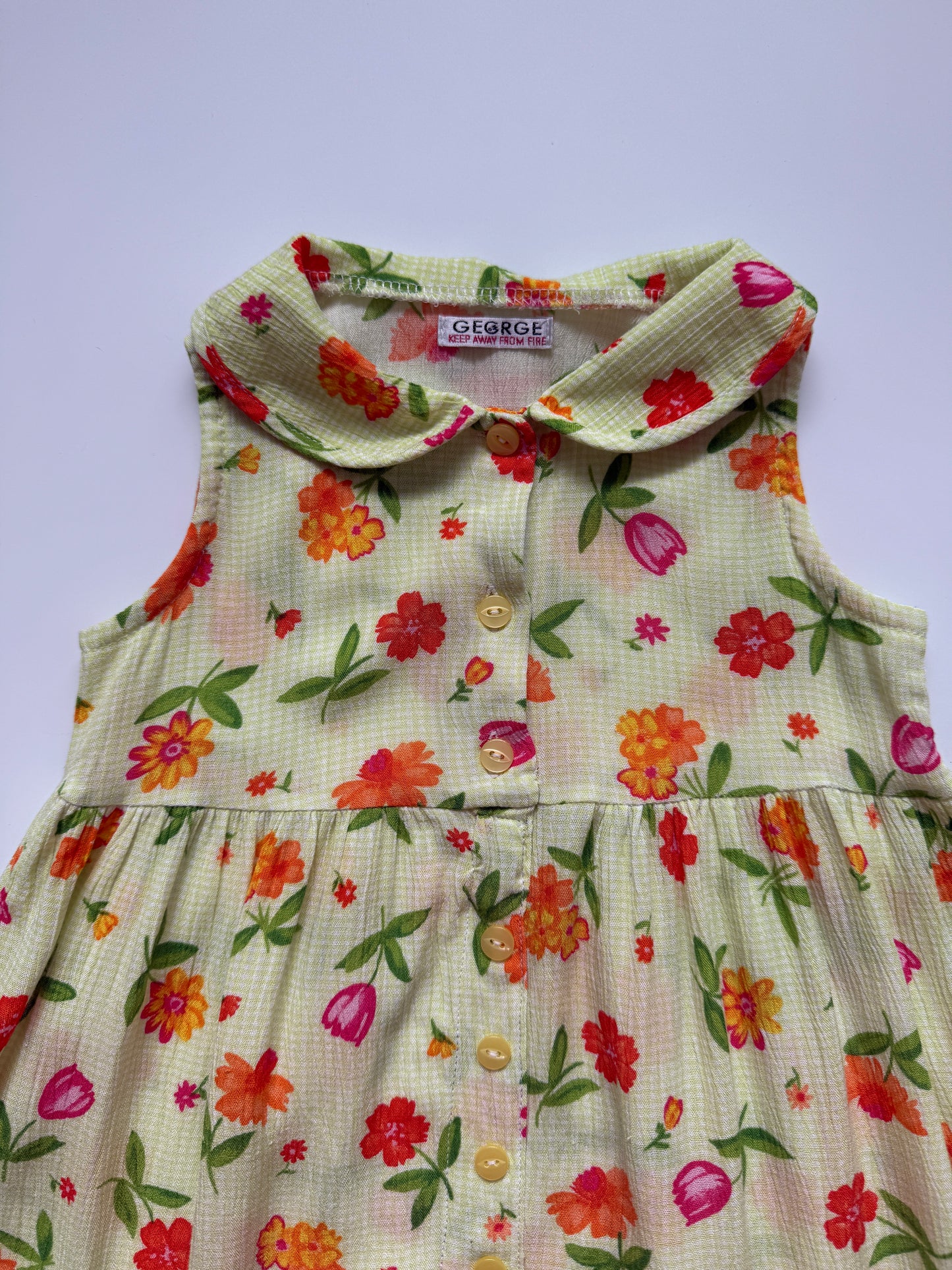 Vintage George Floral Button Down Dress