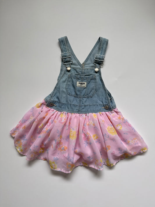 OshKosh B’gosh Denim & Chiffon Skirtall Dress (24M)
