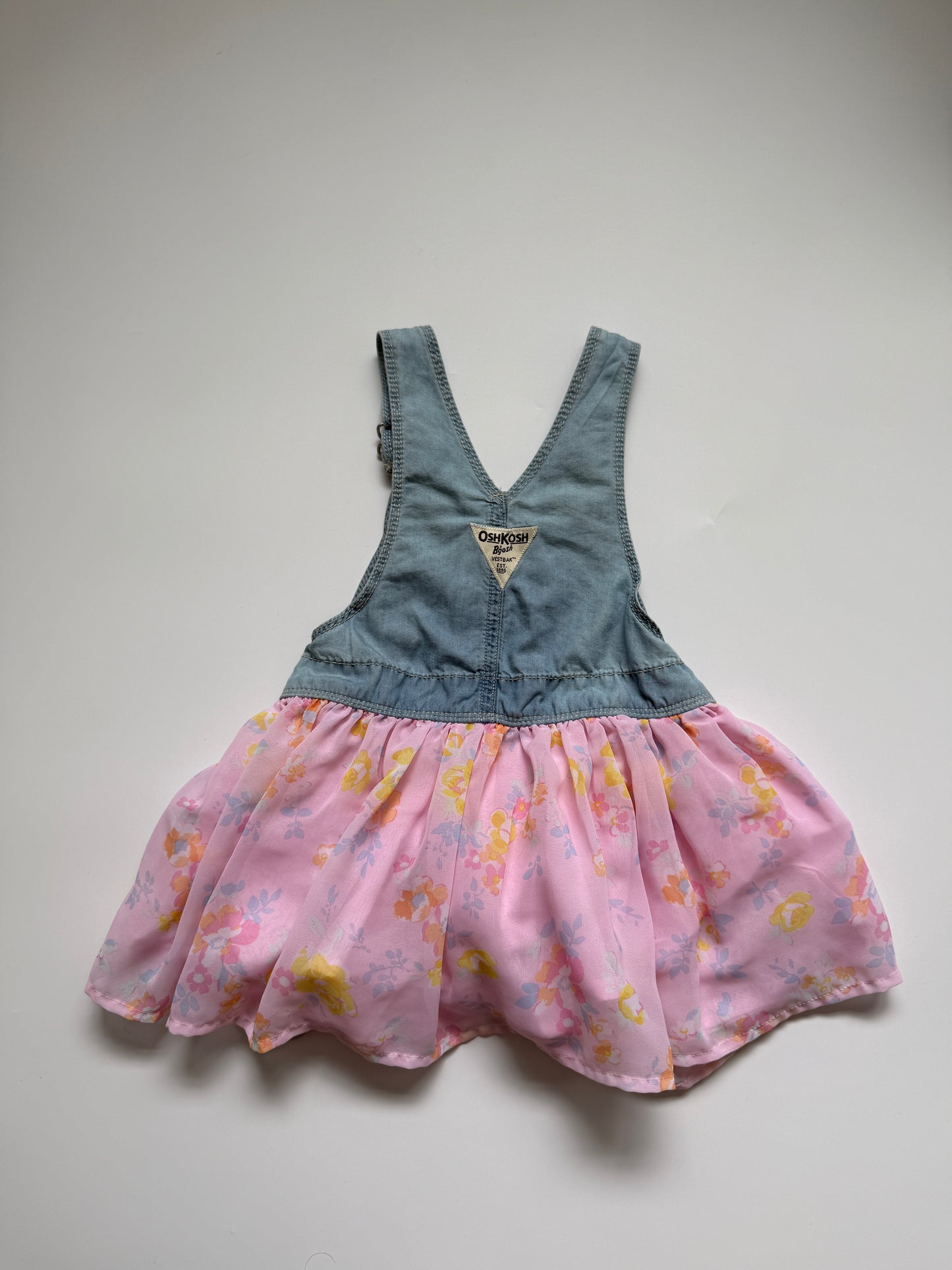 OshKosh B’gosh Denim & Chiffon Skirtall Dress (24M)