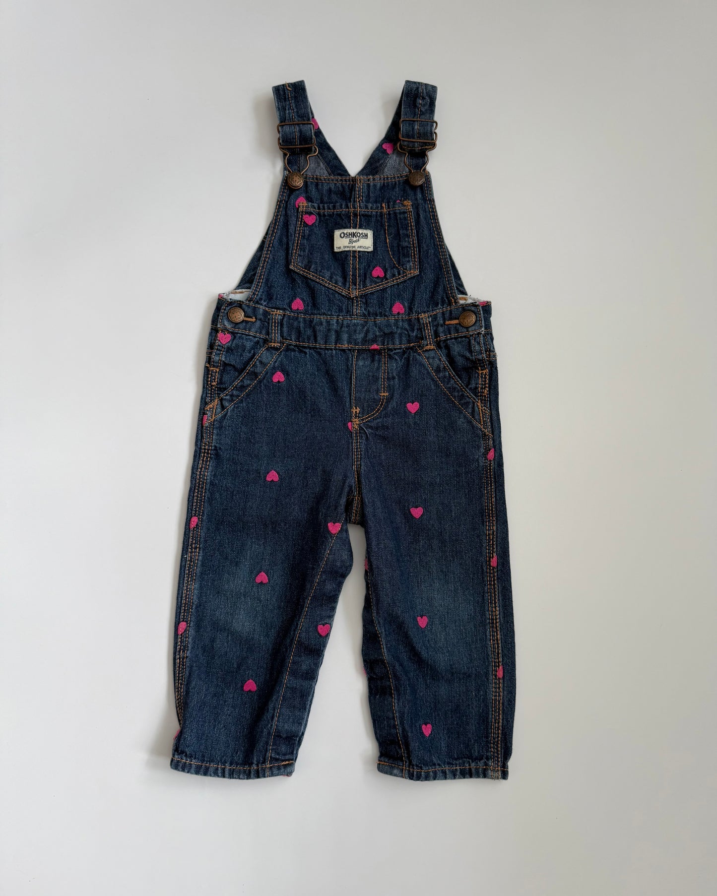 OshKosh B'gosh Heart Print Denim Dungarees 18M