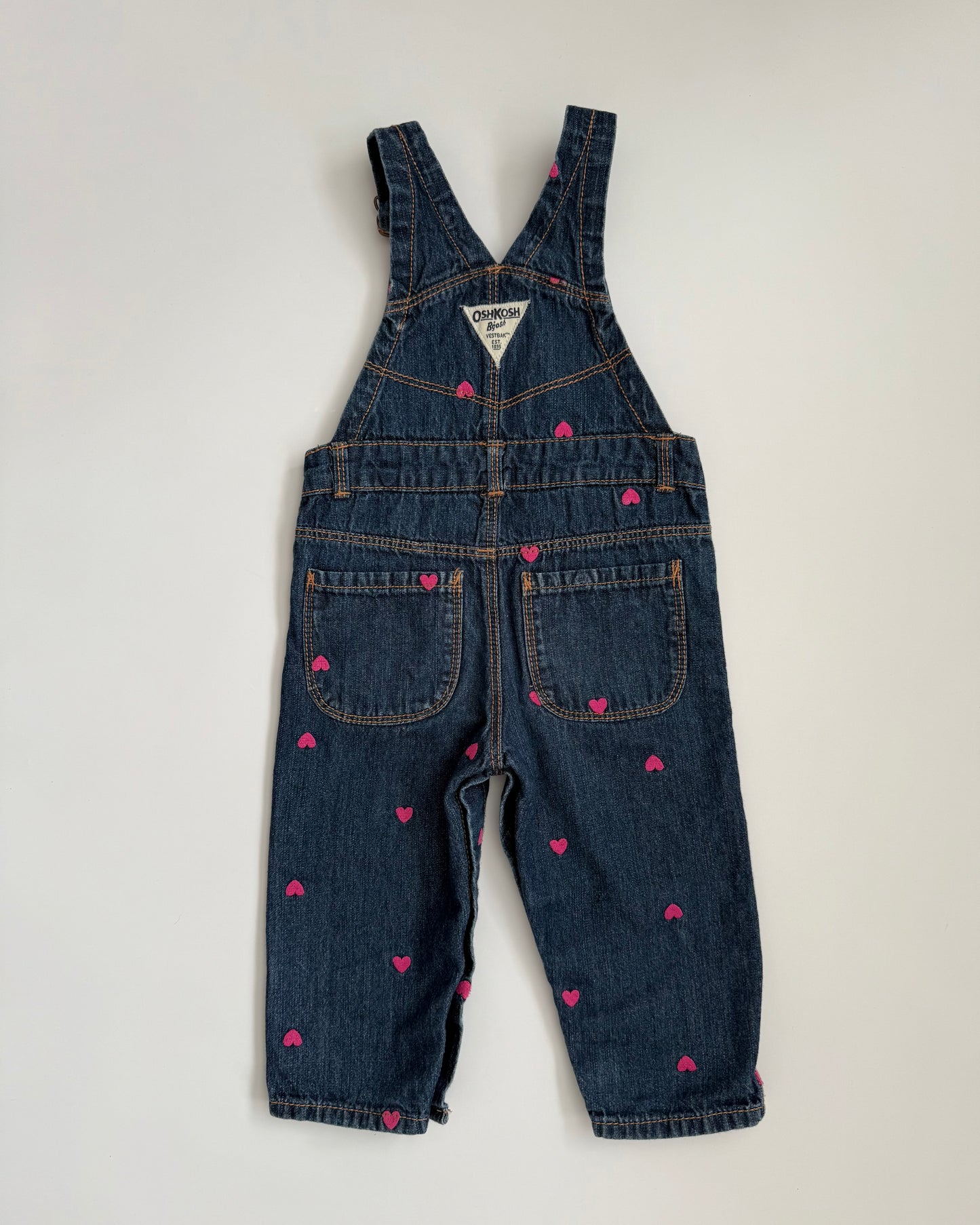 OshKosh B'gosh Heart Print Denim Dungarees 18M