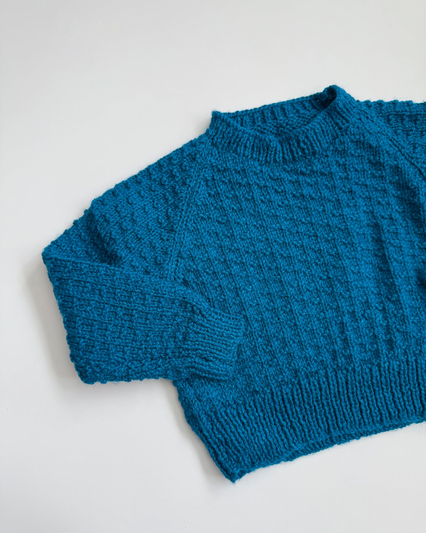 Hand Knit Teal Chunky Jumper 18-24 months