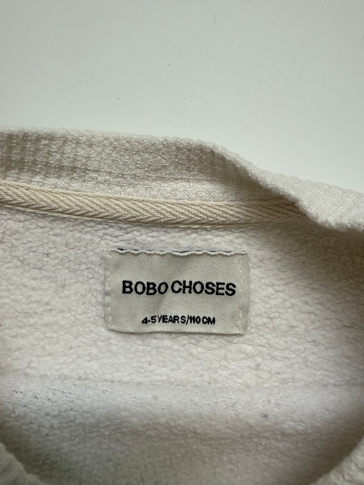 Bobo Choses Happy Sad Organic Cotton Sweatshirt 4-5Y Oversized Cream Print