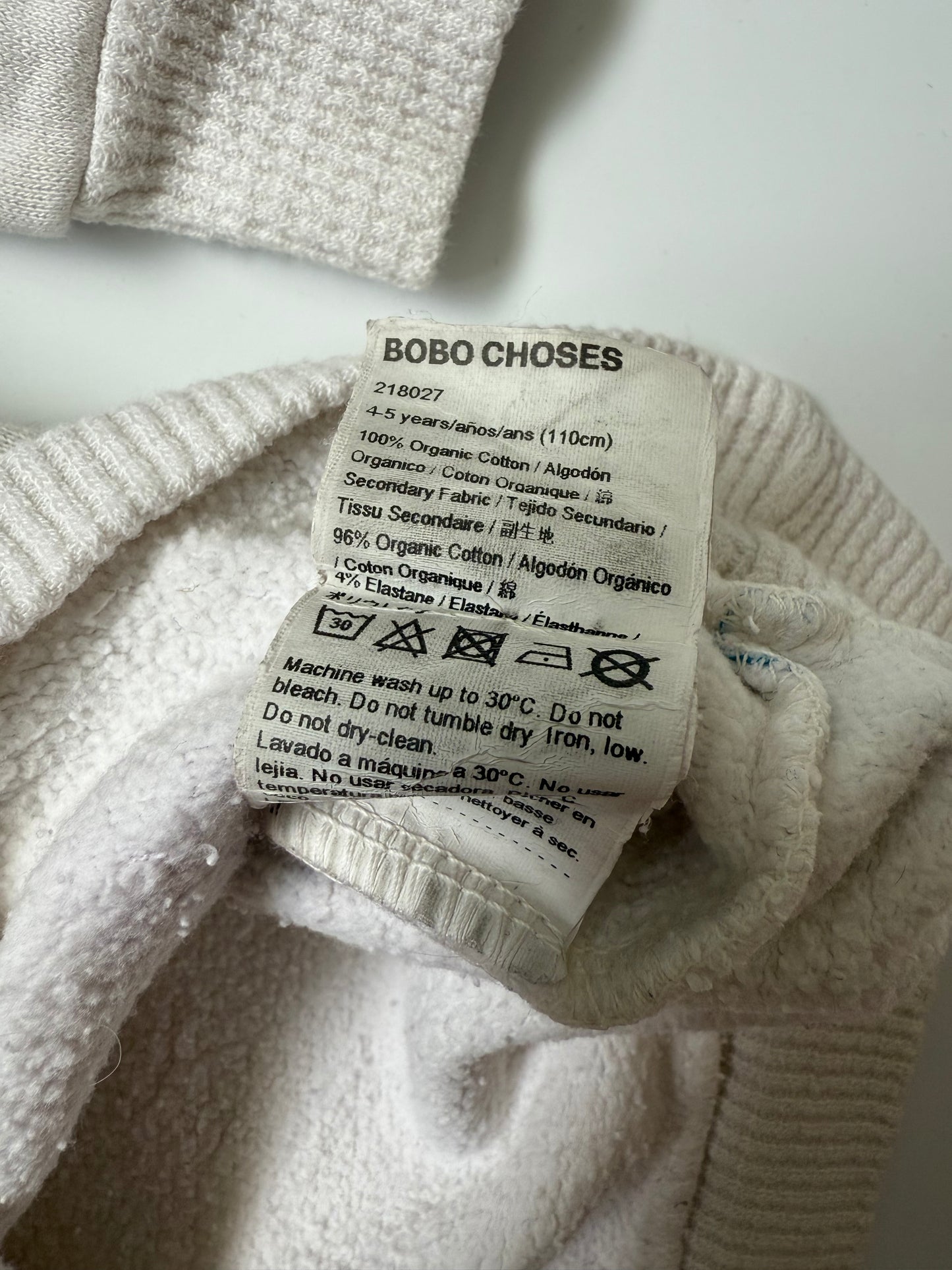 Bobo Choses Happy Sad Organic Cotton Sweatshirt 4-5Y Oversized Cream Print