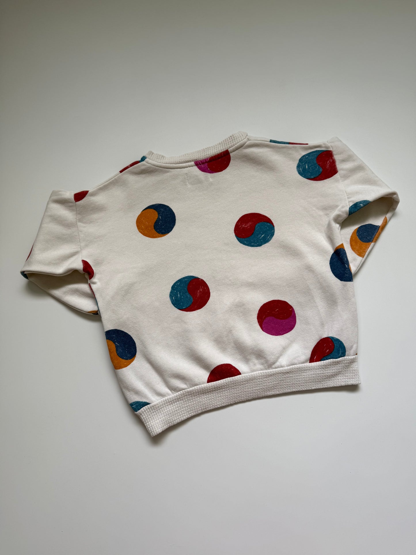 Bobo Choses Happy Sad Organic Cotton Sweatshirt 4-5Y Oversized Cream Print