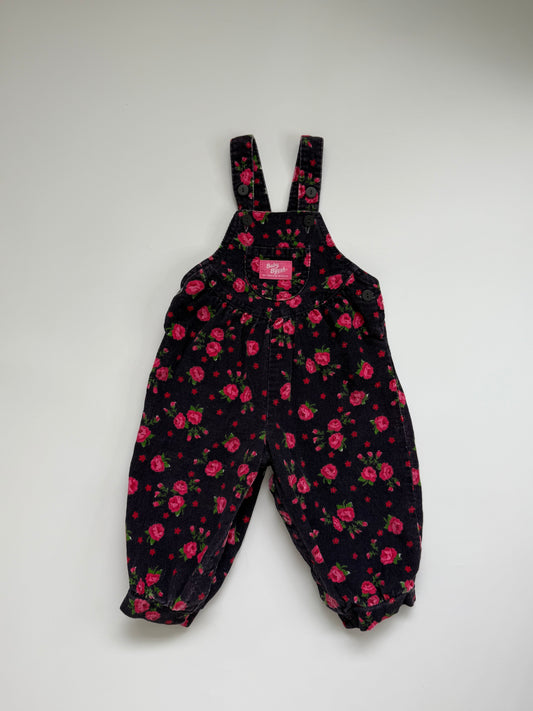 Vintage Baby B’gosh Dark Navy Corduroy Rose Print (18M)