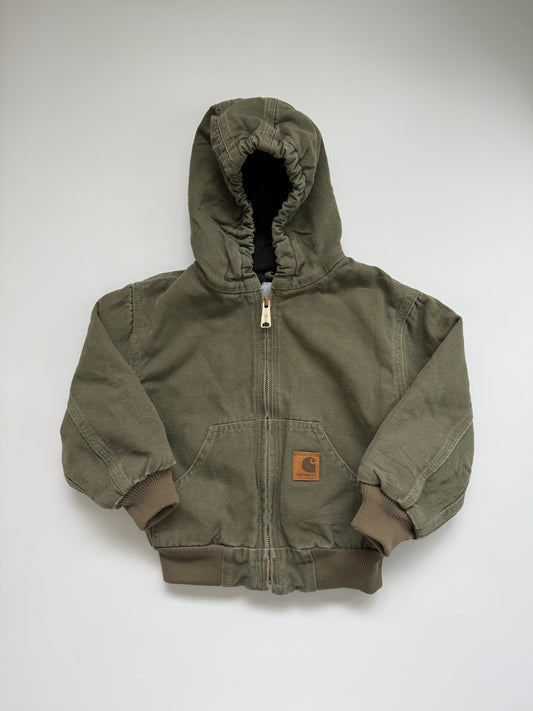 Vintage Carhartt Kids Active Jacket- Khaki Green Canvas (4Y)