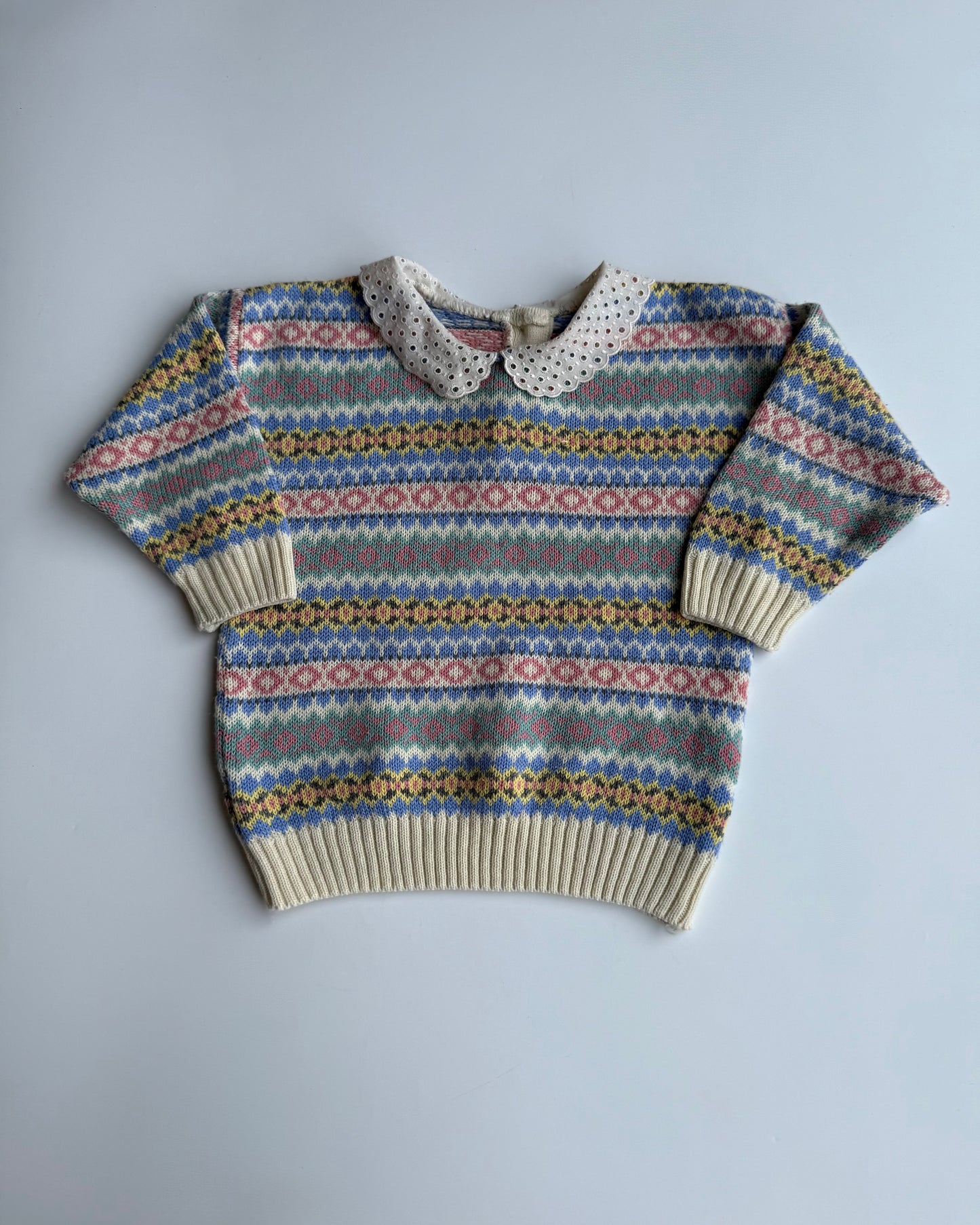 Vintage St Michael Fair Isle Baby Jumper 12-12M