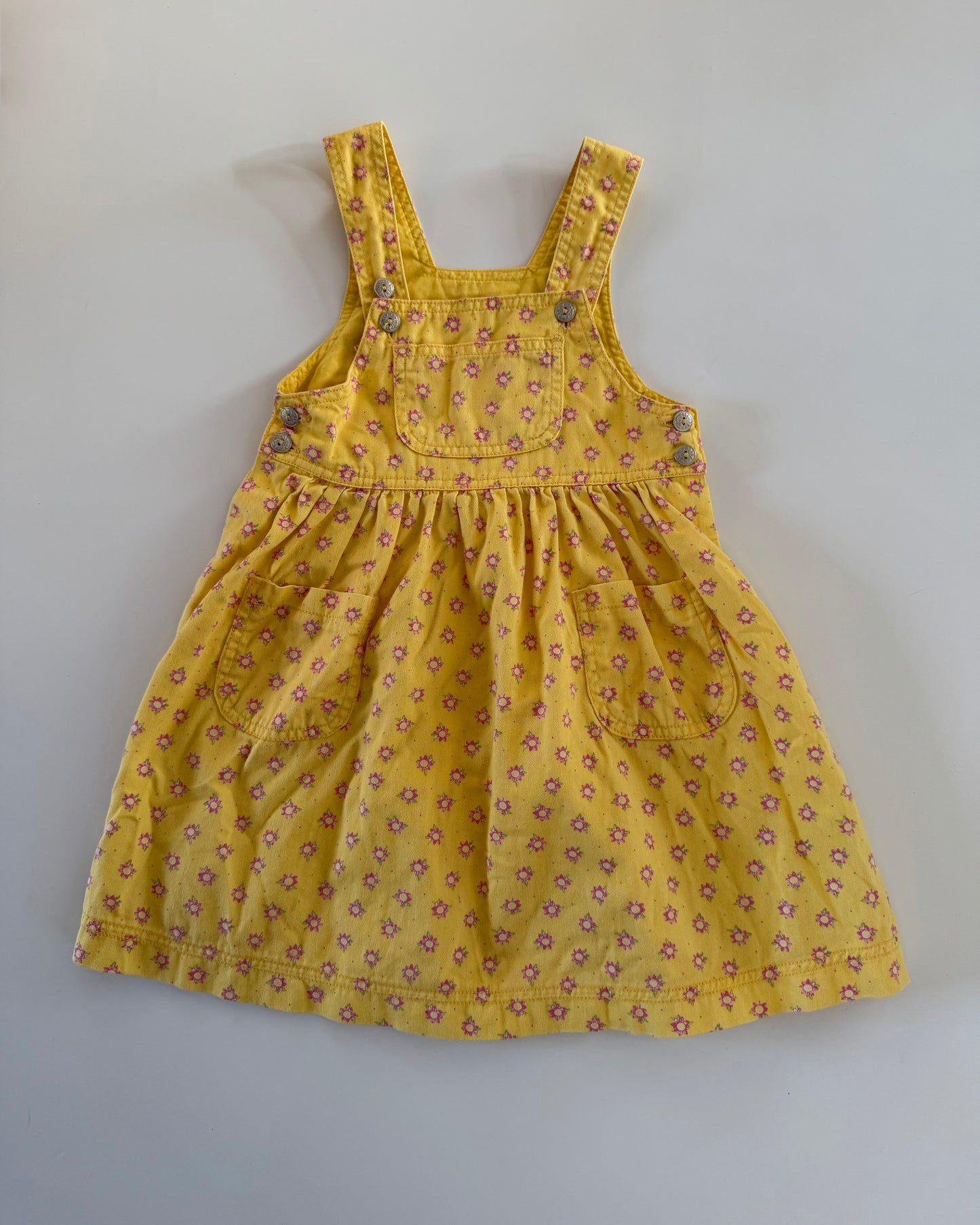 Vintage St. Benard Floral Pinafore Dress 18-24M