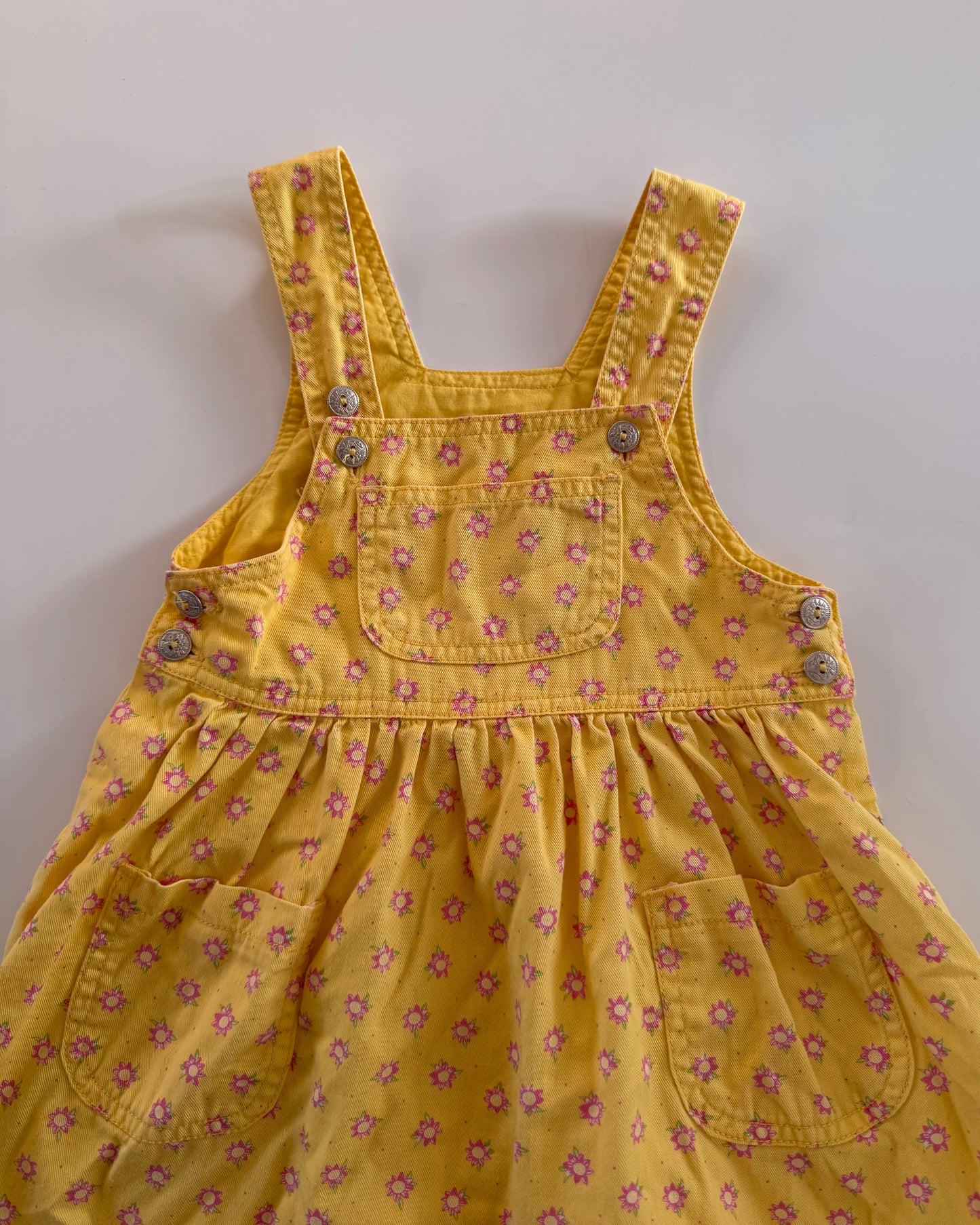 Vintage St. Benard Floral Pinafore Dress 18-24M