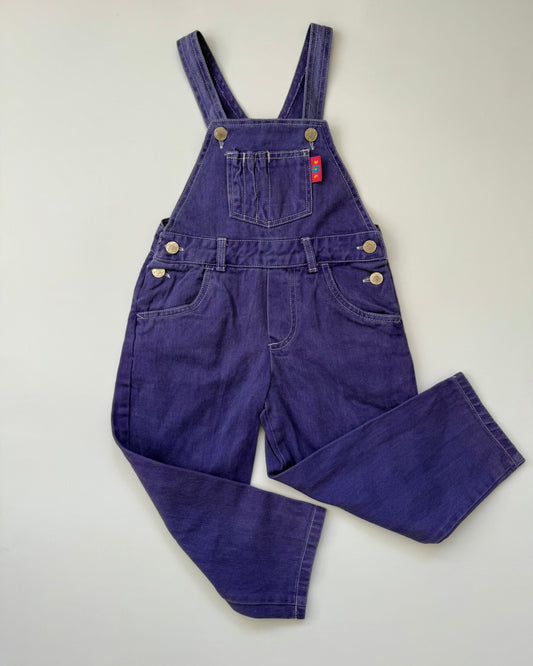 Vintage girls dungarees denim purple Adams 18-24 months