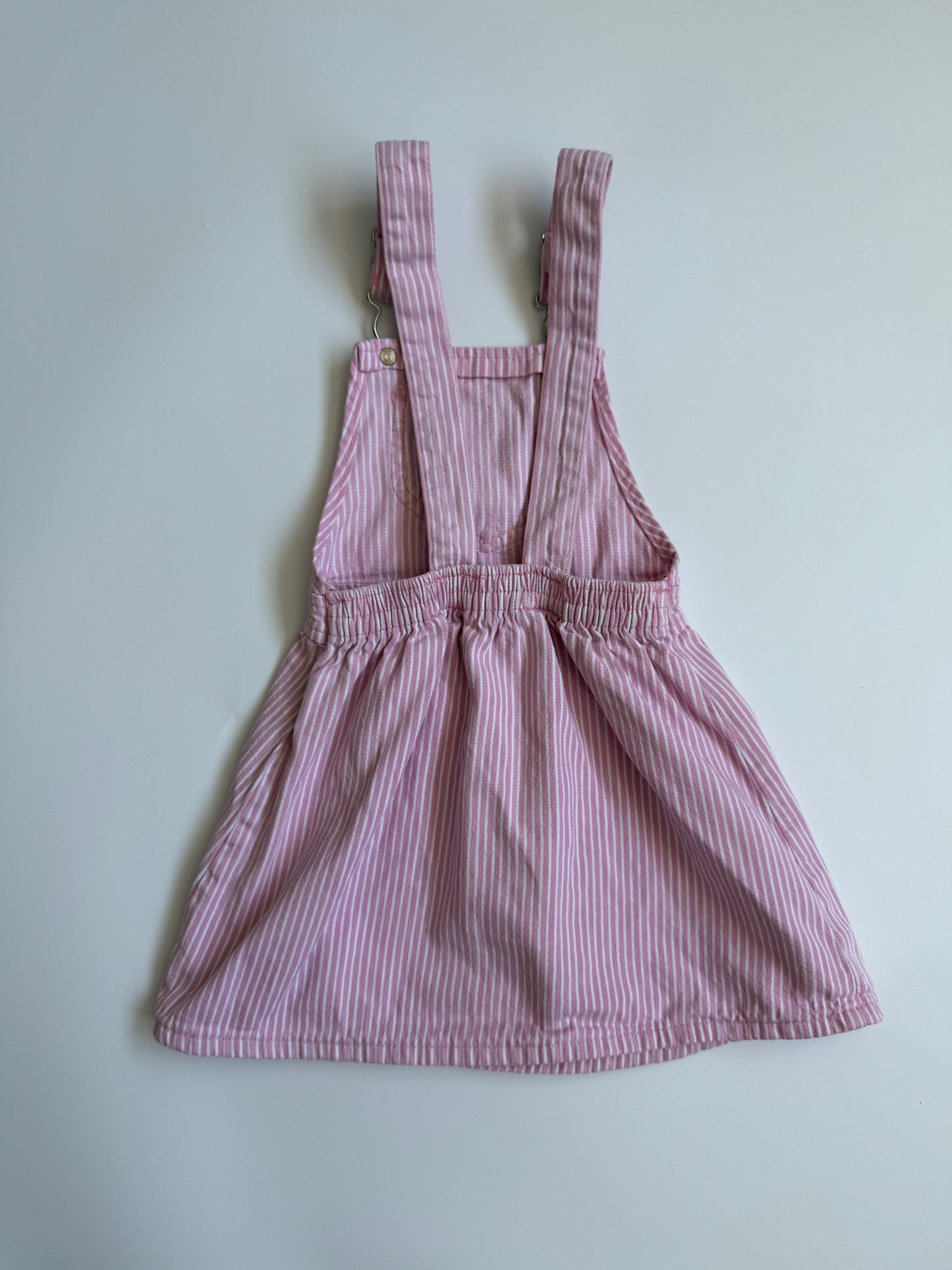 Vintage OshKosh Pink & White Hickory Stripe Dress (3T)