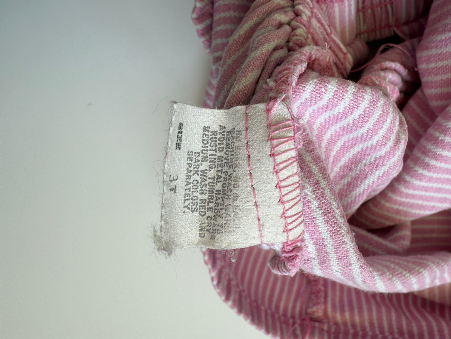 Vintage OshKosh Pink & White Hickory Stripe Dress (3T)