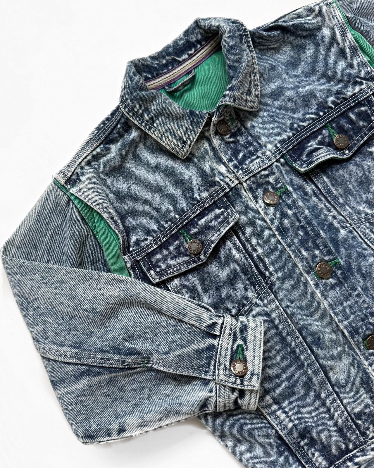 Vintage St Michael Acid Wash Denim Jacket 7–8 Years
