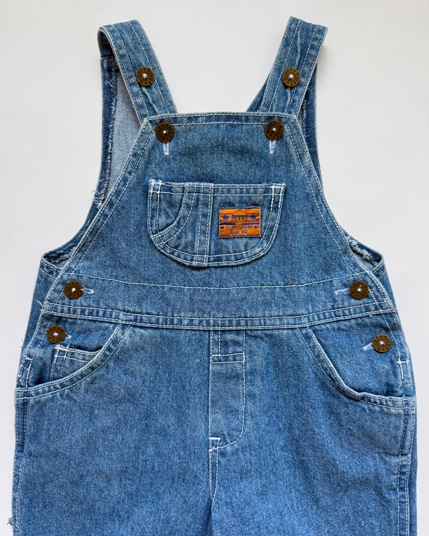 Vintage Adams Denim Dungarees 6-9M 90s Baby Overalls