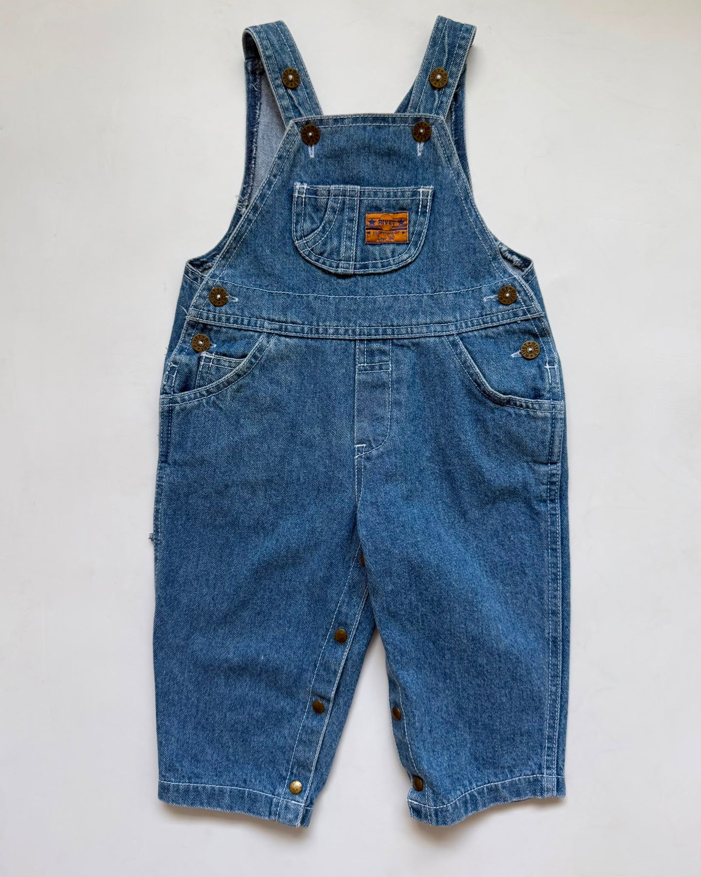 Vintage Adams Denim Dungarees 6-9M 90s Baby Overalls
