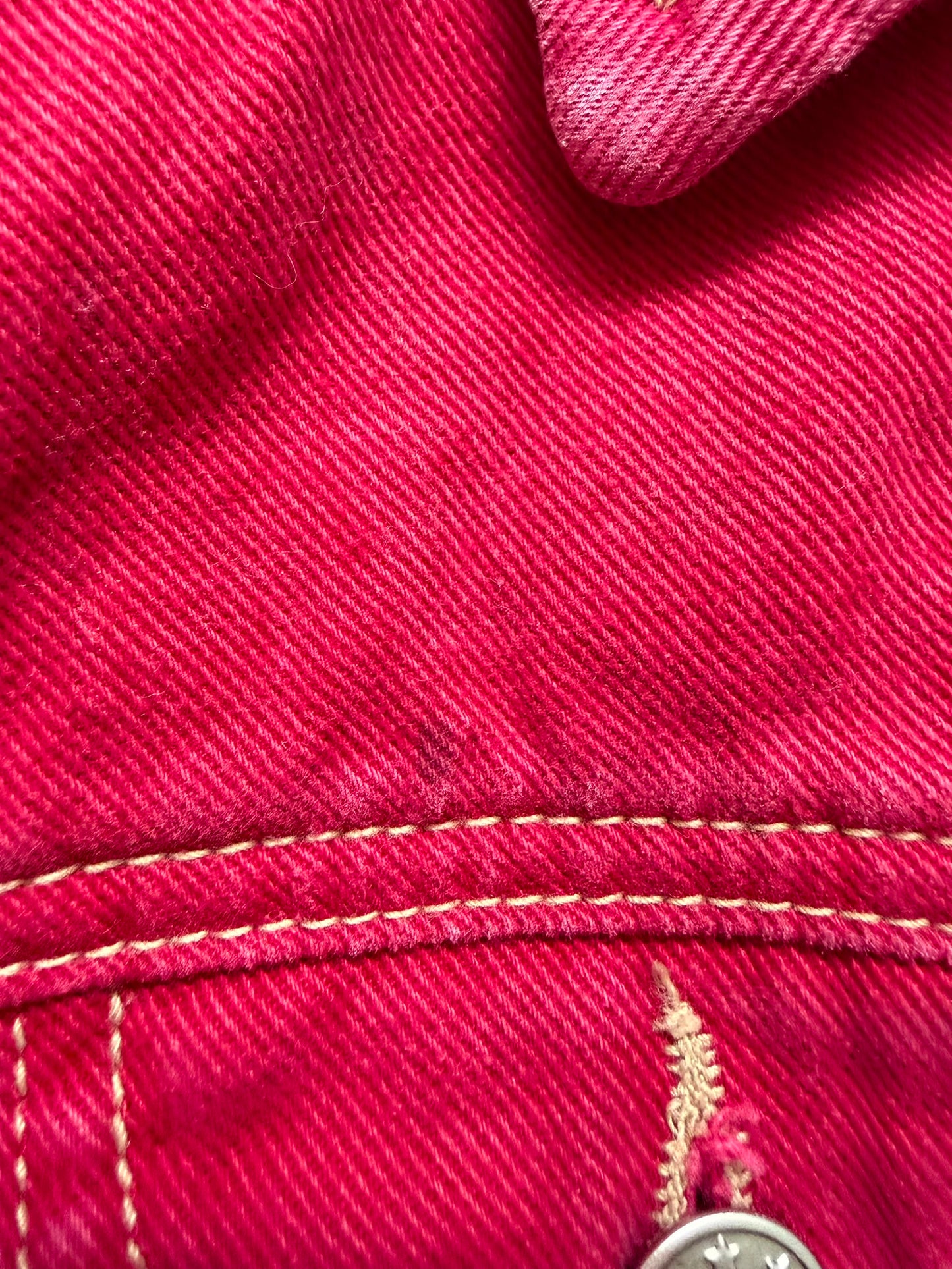 Vintage Adams Kids Red Denim Jacket 2-3 Years 90s Y2K Retro