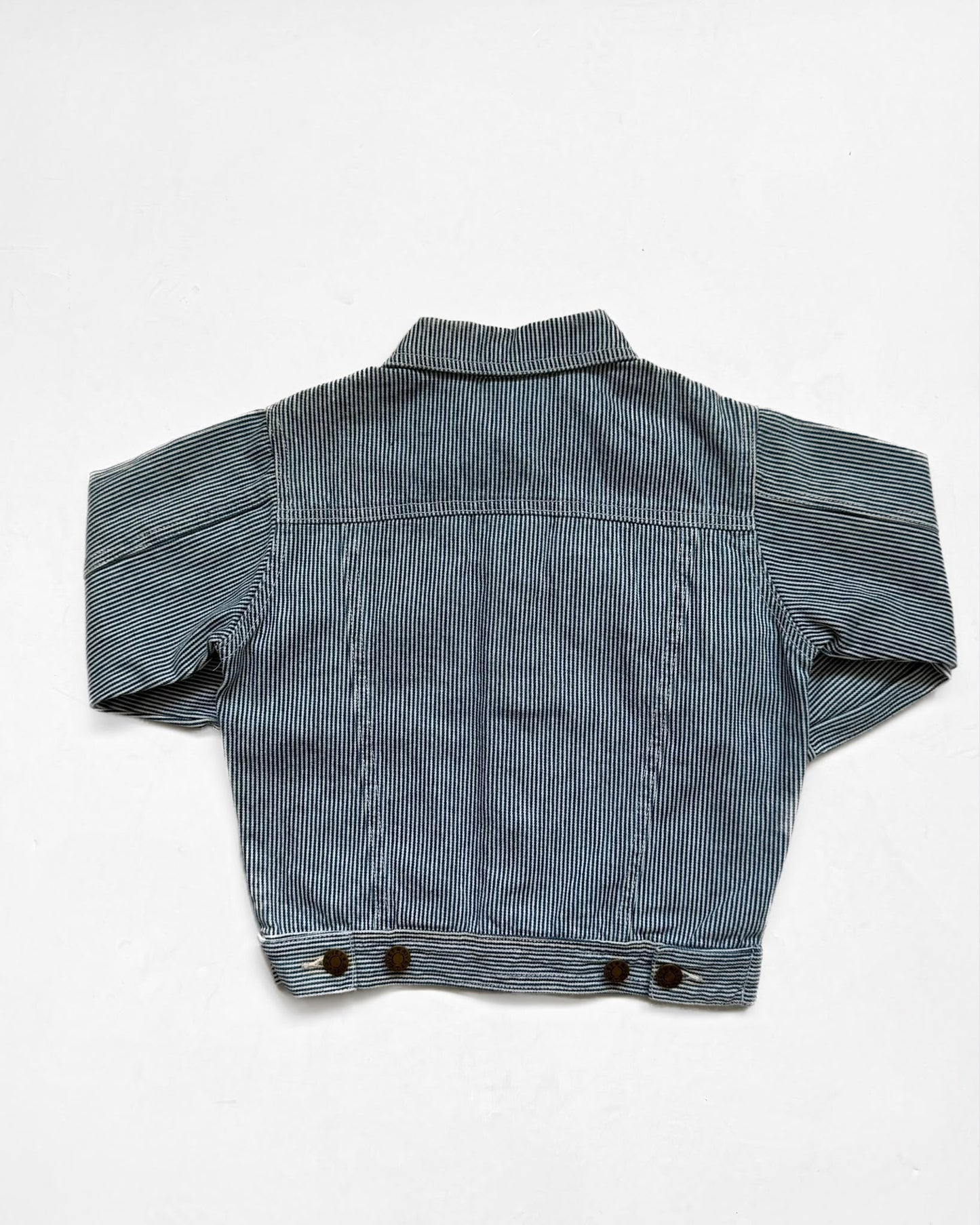 Vintage Adams Kids Hickory Stripe Denim Jacket 3 Years Retro 90s