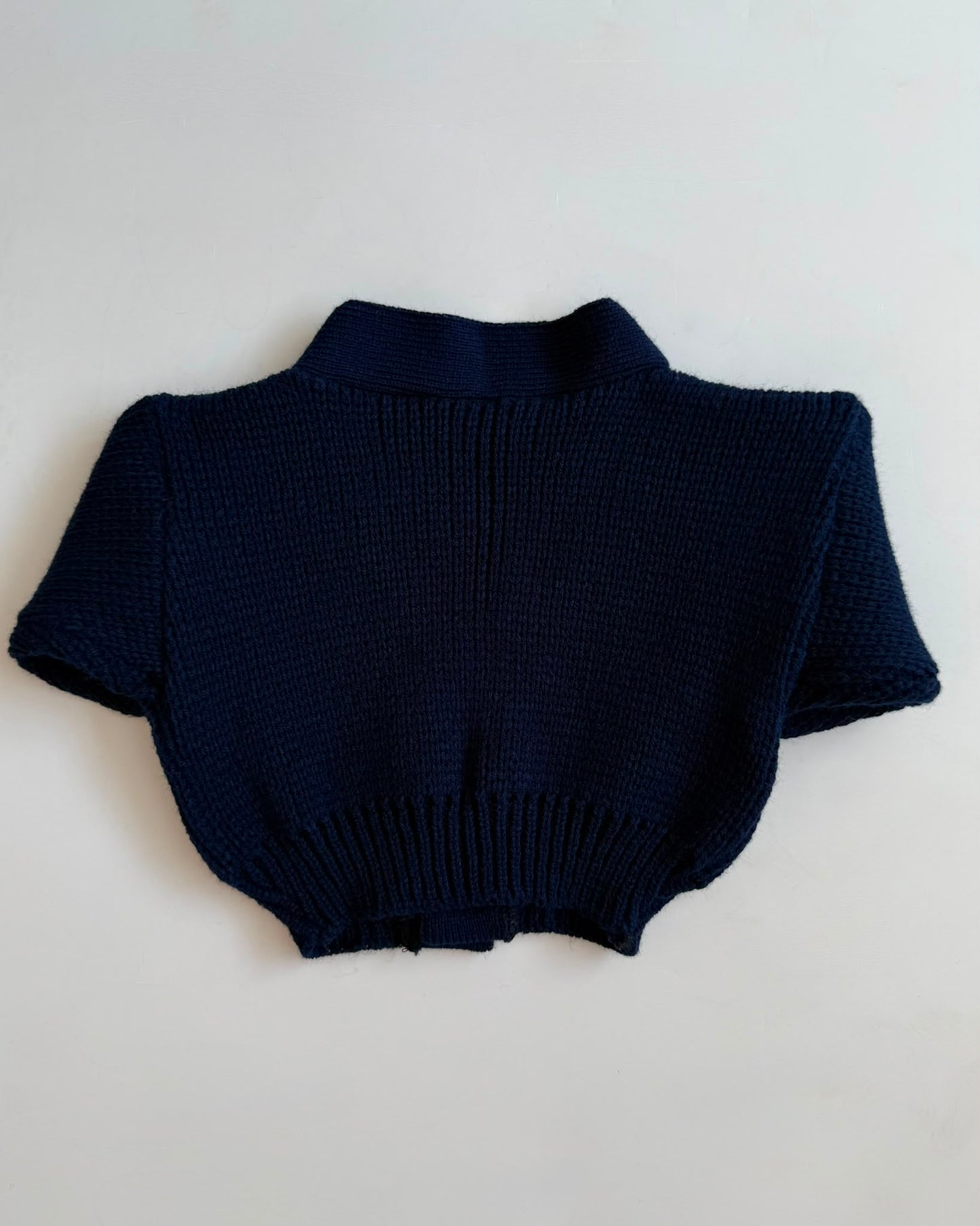 Vintage Nautical Navy Knit Baby Cardigan 3-6M