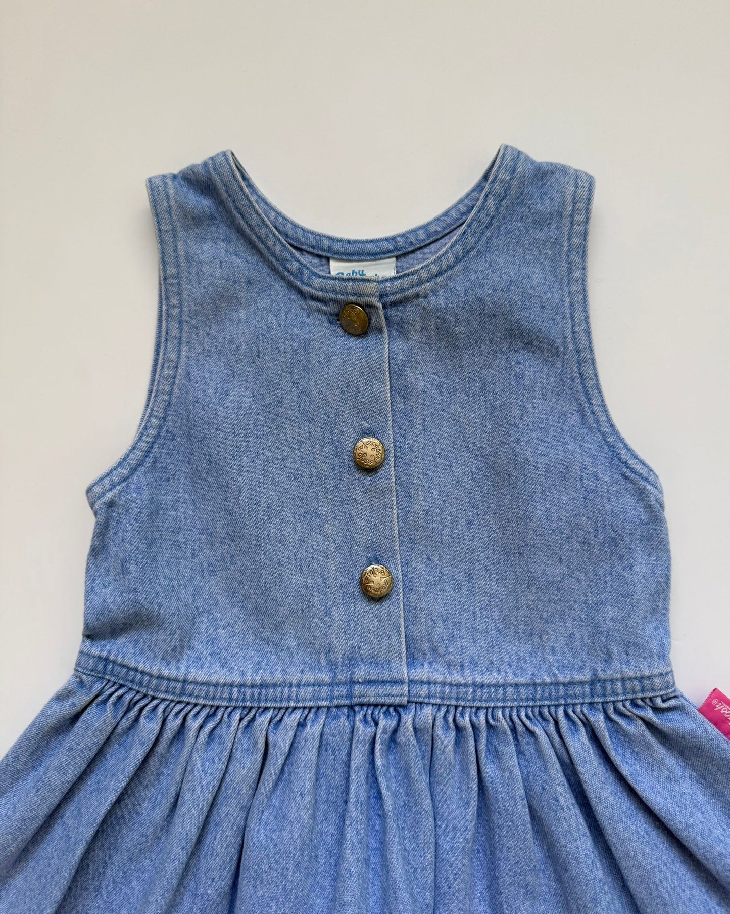 Vintage Baby B’gosh USA Denim Dress Light Wash Cotton (24M)