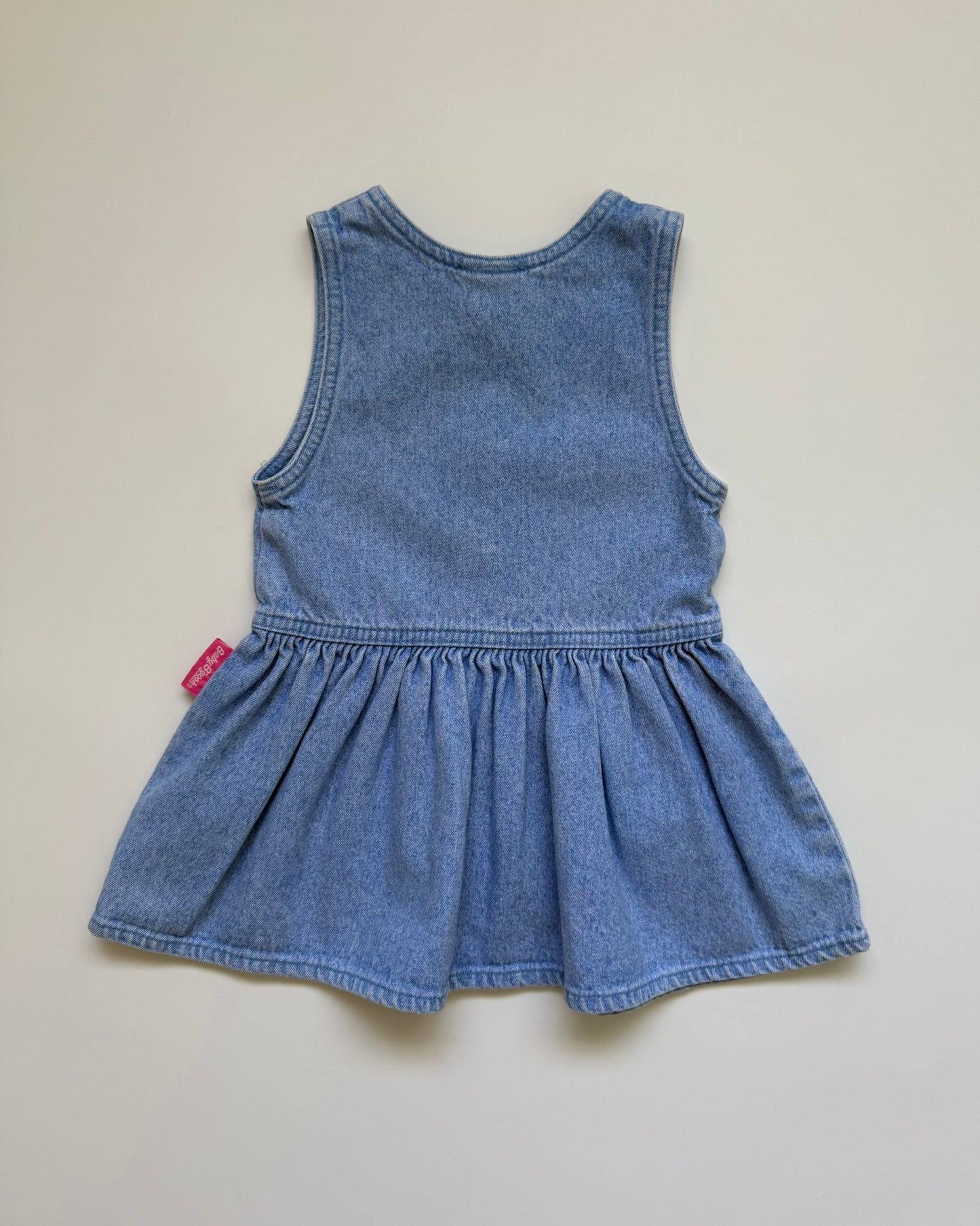 Vintage Baby B’gosh USA Denim Dress Light Wash Cotton (24M)