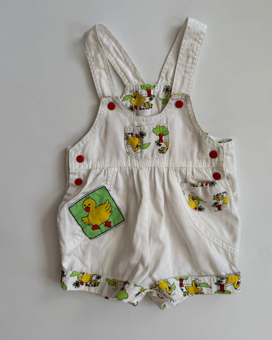Vintage Asda Duck Short Dungarees 6-12M