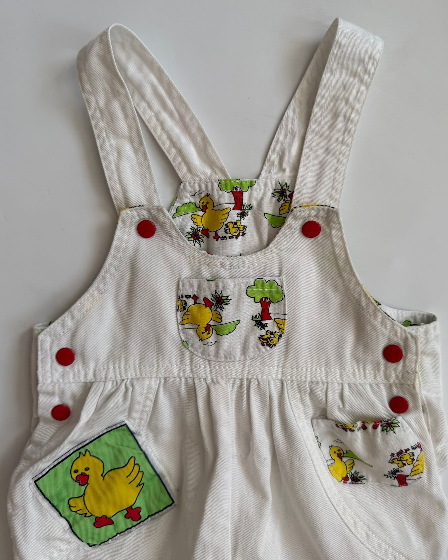 Vintage Asda Duck Short Dungarees 6-12M