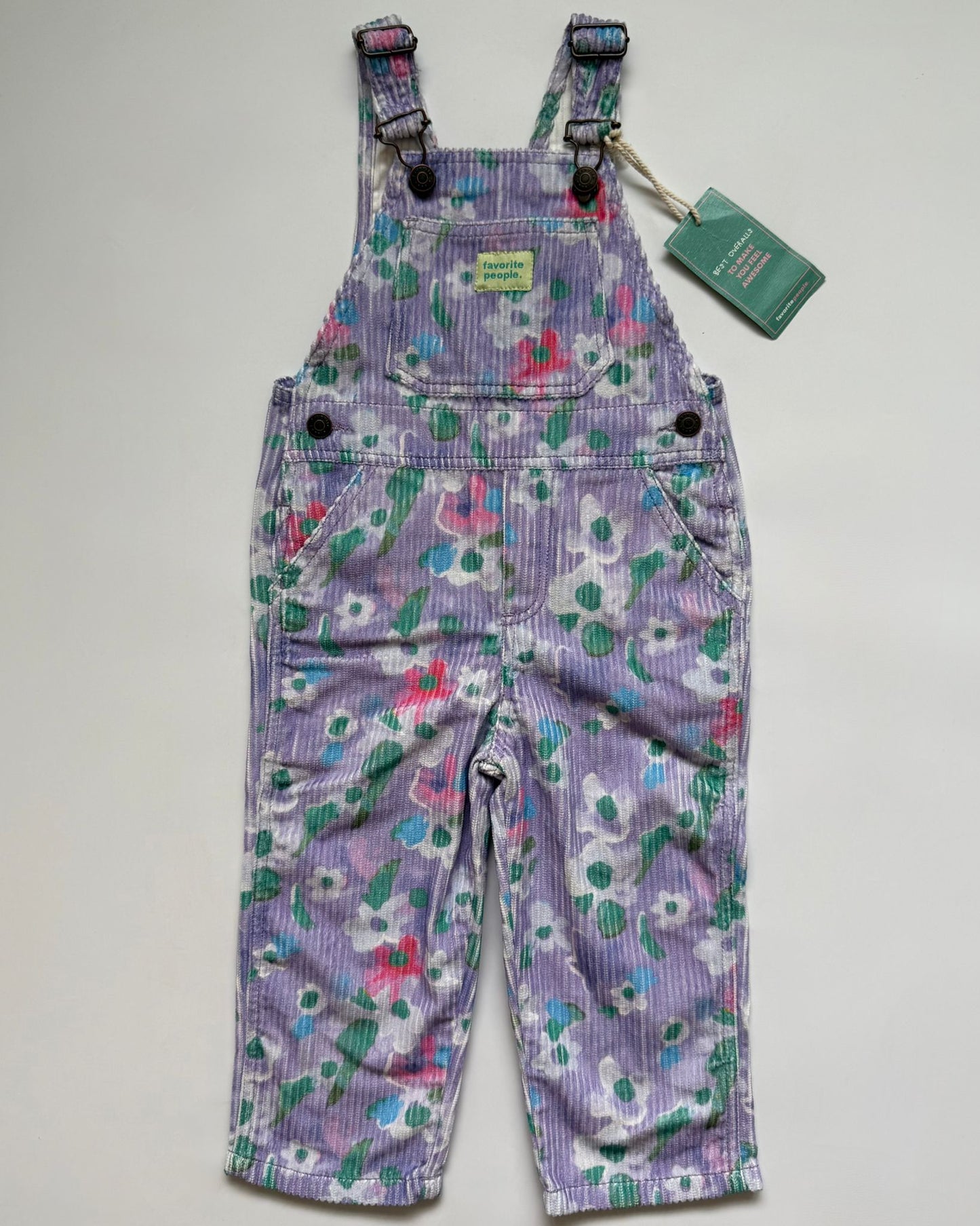 Favorite People ‘Mary Poppins’ Purple Floral Cord Dungarees