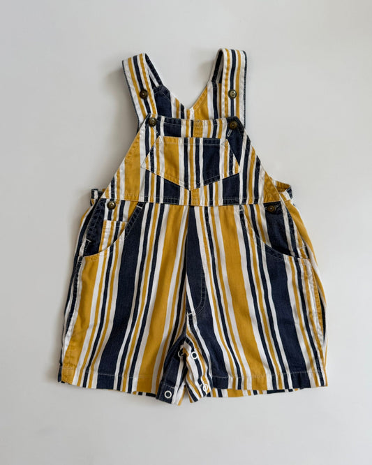 Vintage George Striped Cotton Shortalls 6-12 Months