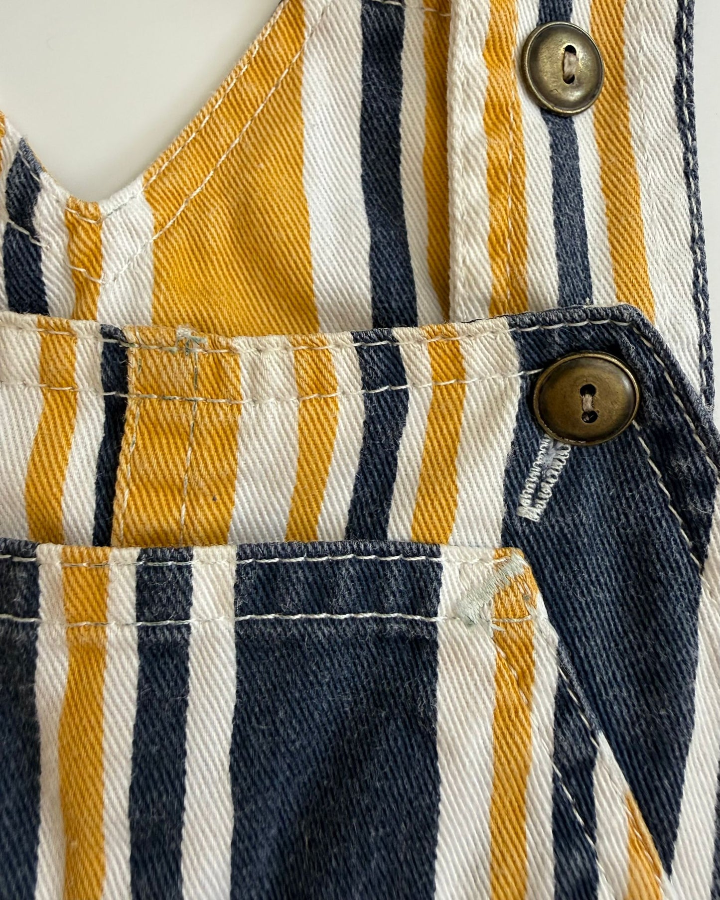 Vintage George Striped Cotton Shortalls 6-12 Months