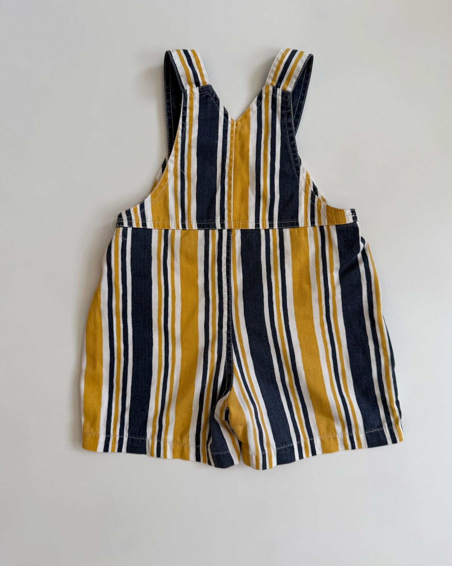 Vintage George Striped Cotton Shortalls 6-12 Months