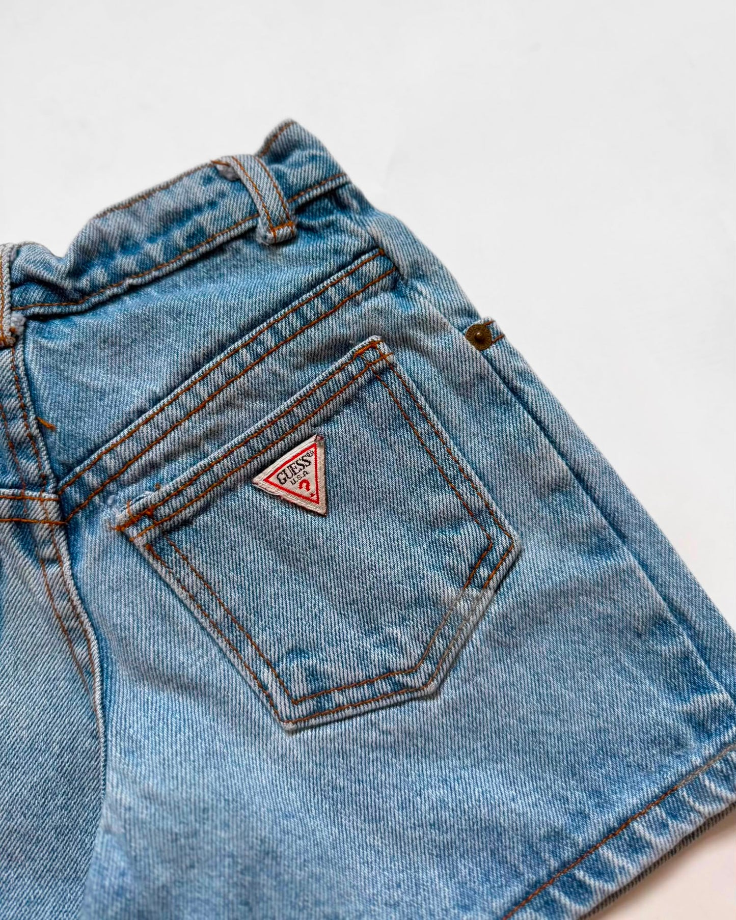 Vintage Guess USA Denim Shorts Kids 4Y 90s High Waisted