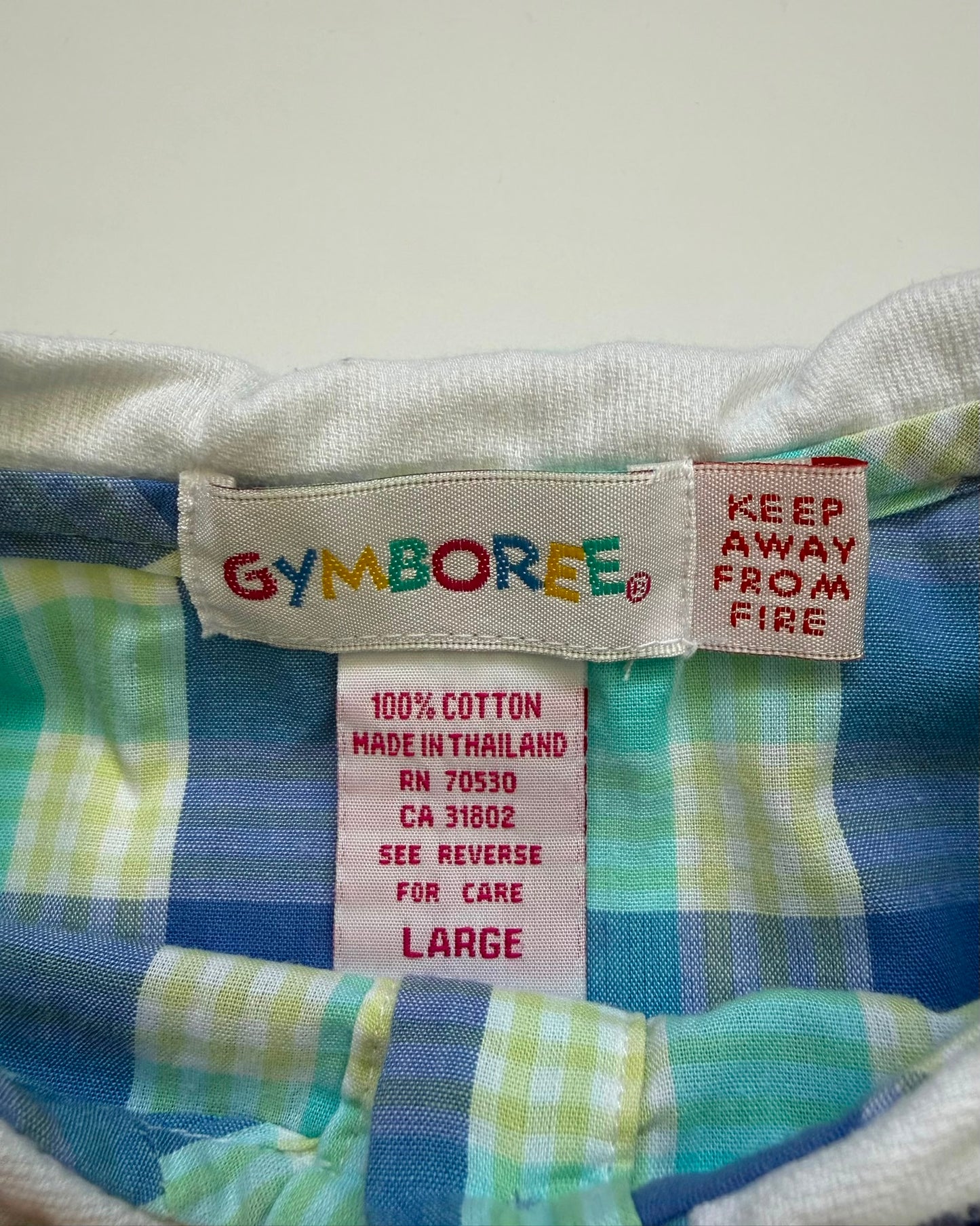 Vintage Gymboree Dress & matching Hat Blue Plaid Peter Pan Collar 4Y