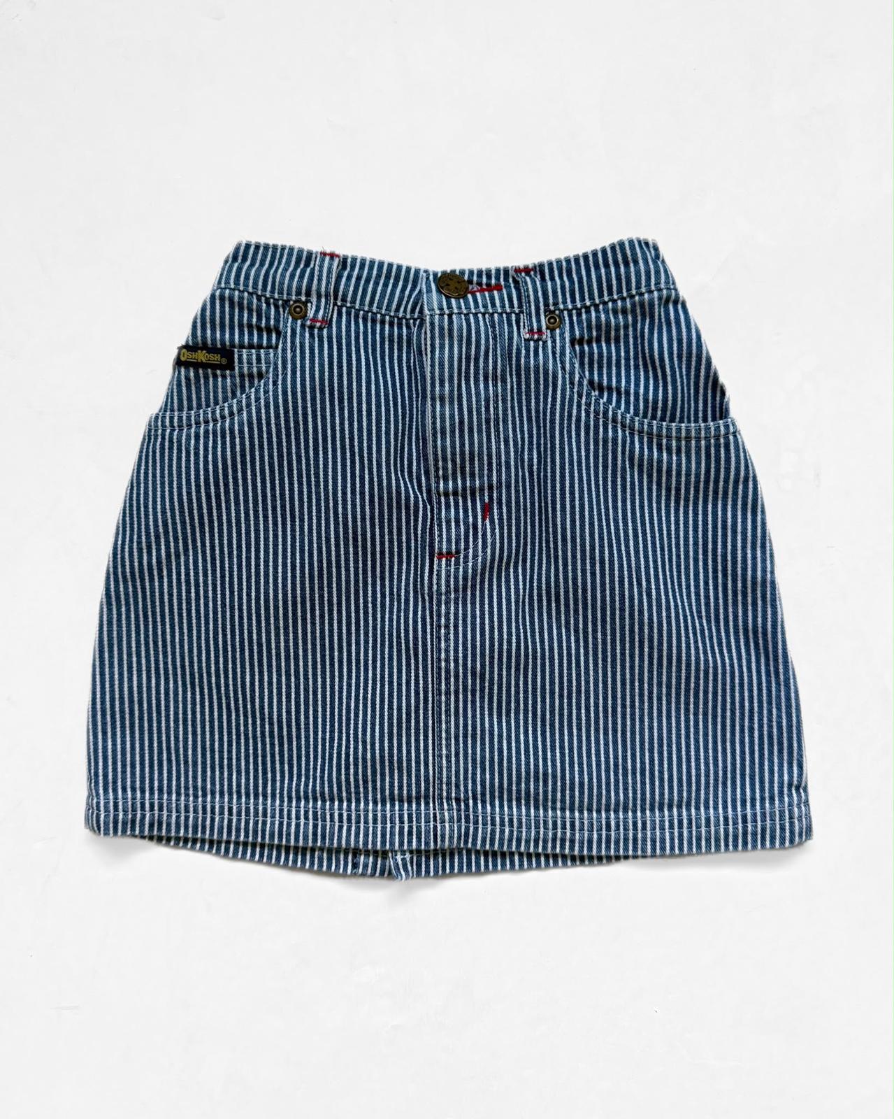 Vintage OshKosh B’Gosh Hickory Stripe Denim Skirt 4-5Y Australian