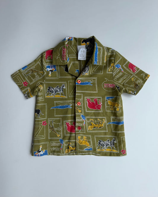 Vintage Jungle Safari Print Shirt 2-3Y