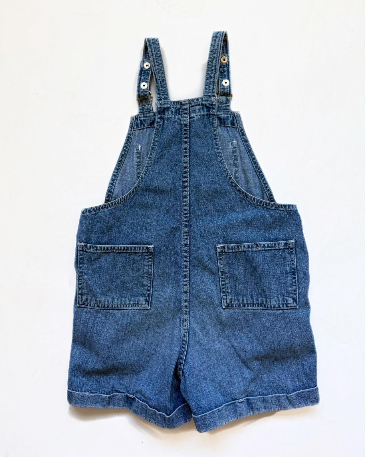 Vintage 1997 Warner Bros Looney Tunes Denim Shortalls Dungarees 4-6Y