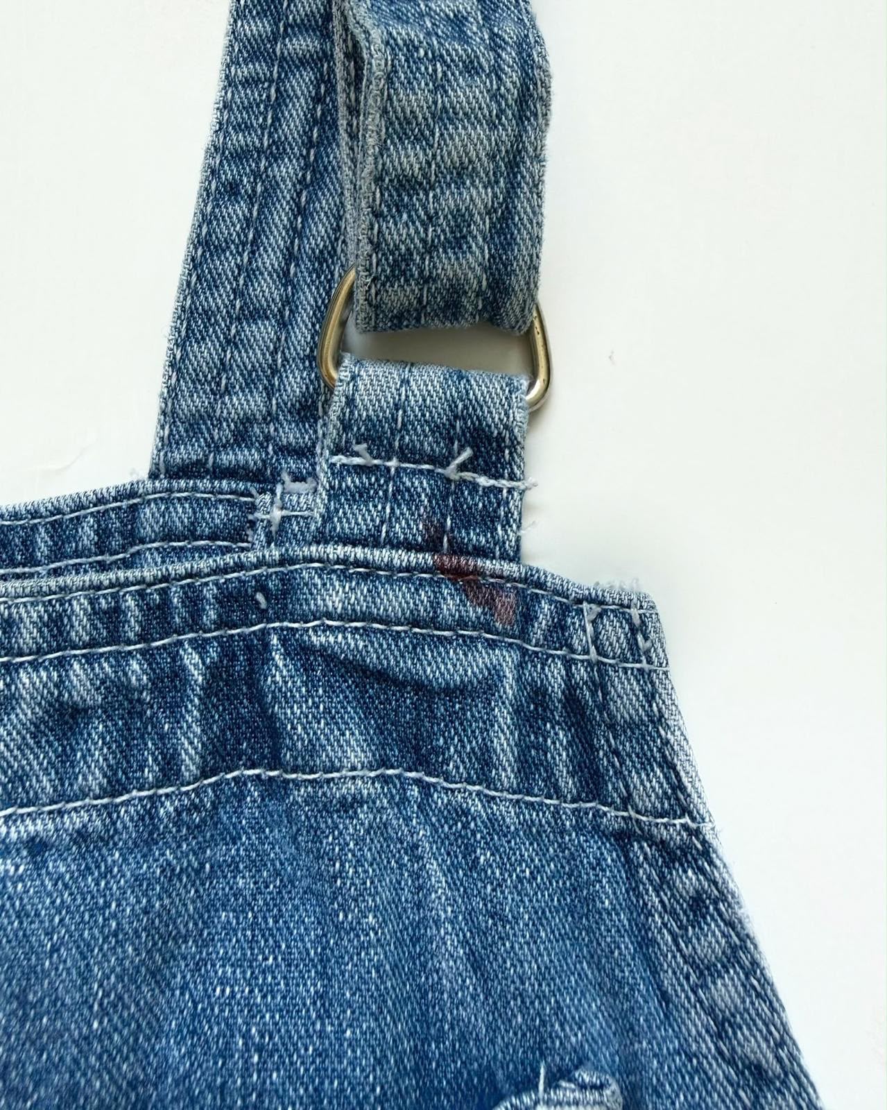 Vintage 1997 Warner Bros Looney Tunes Denim Shortalls Dungarees 4-6Y