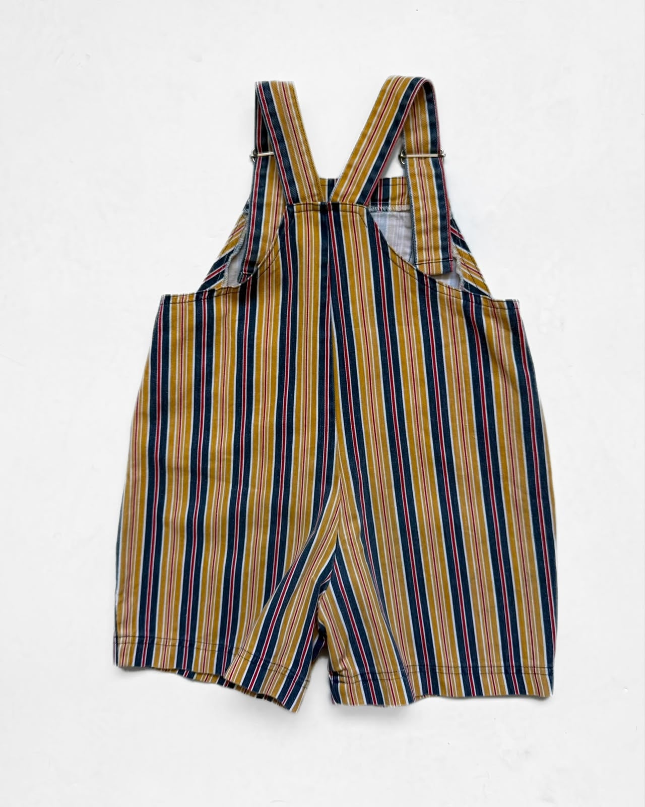 Vintage Mothercare Striped Short Dungarees Shortalls 3-4 Years Retro