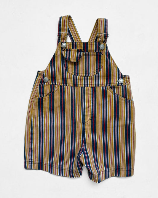 Vintage Mothercare Striped Short Dungarees Shortalls 3-4 Years Retro