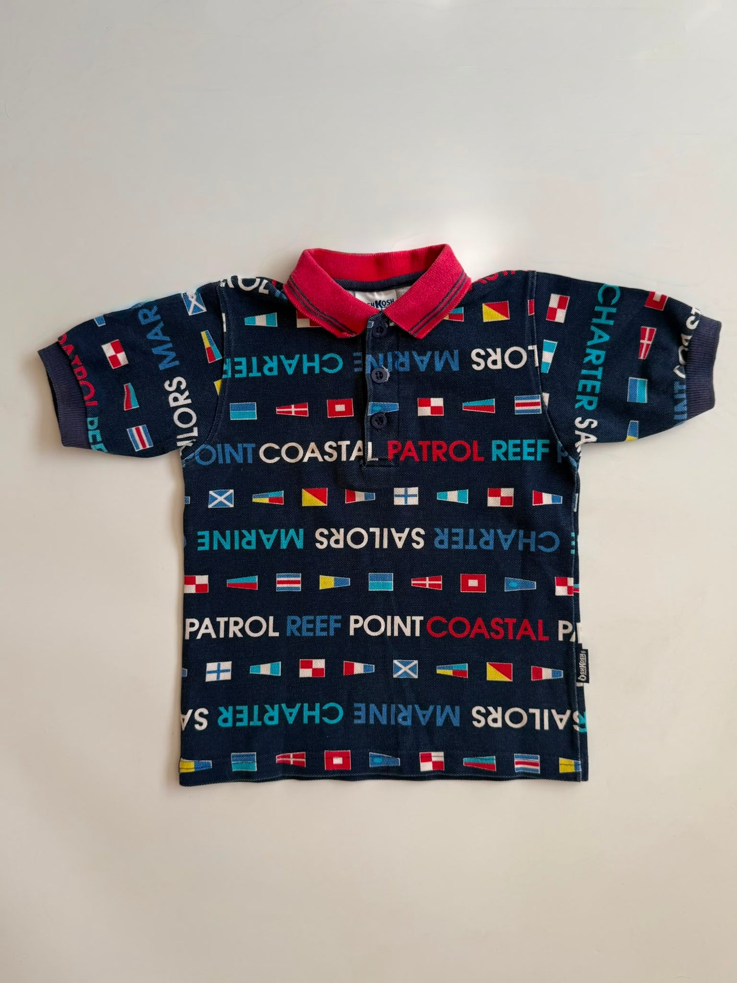 Vintage OshKosh B'Gosh USA Nautical Polo Shirt 4T