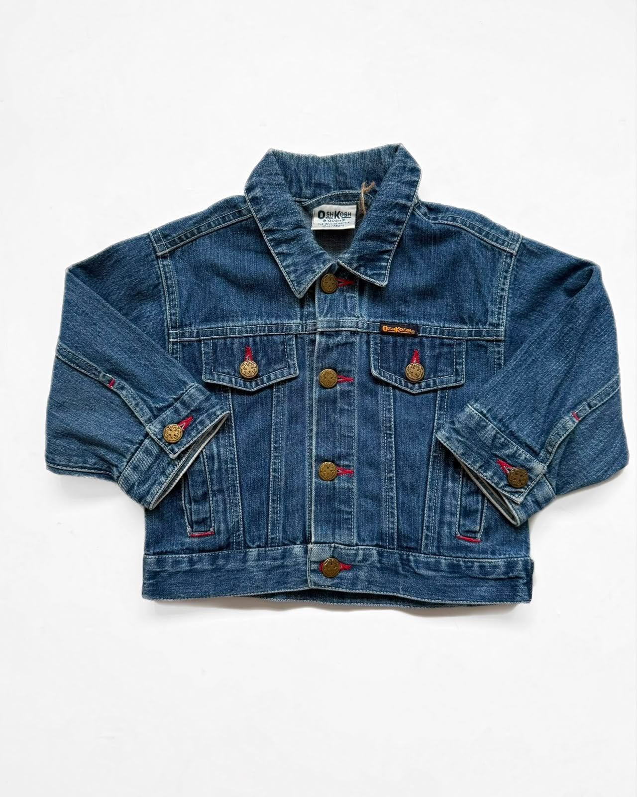 Vintage Euro OshKosh B’Gosh Denim Jacket 12 Months 100% Cotton