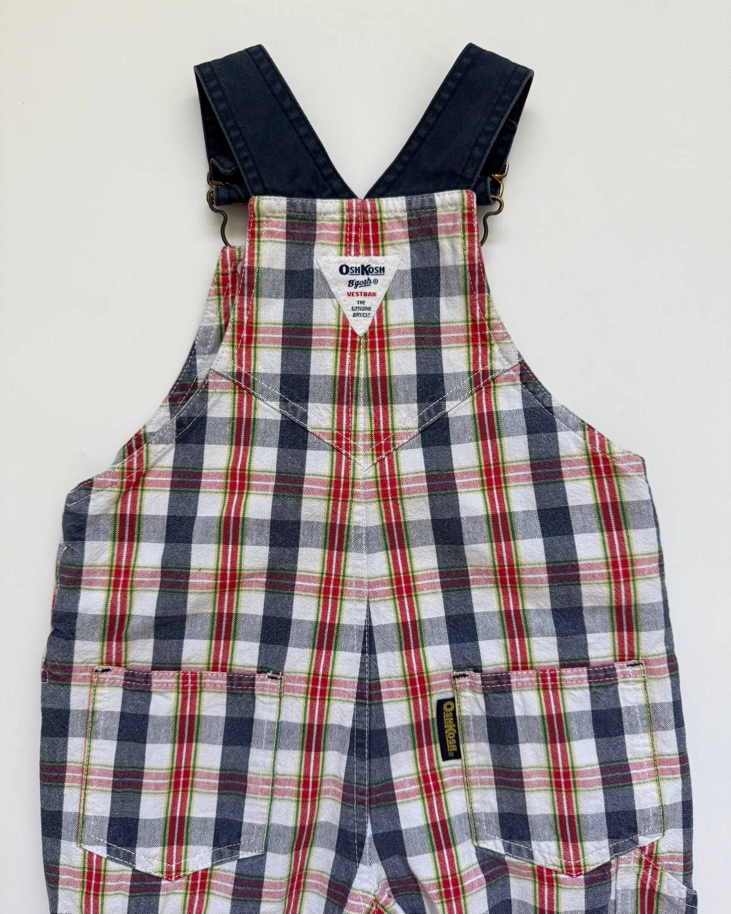 Vintage OshKosh B'gosh Plaid Dungarees 2Y