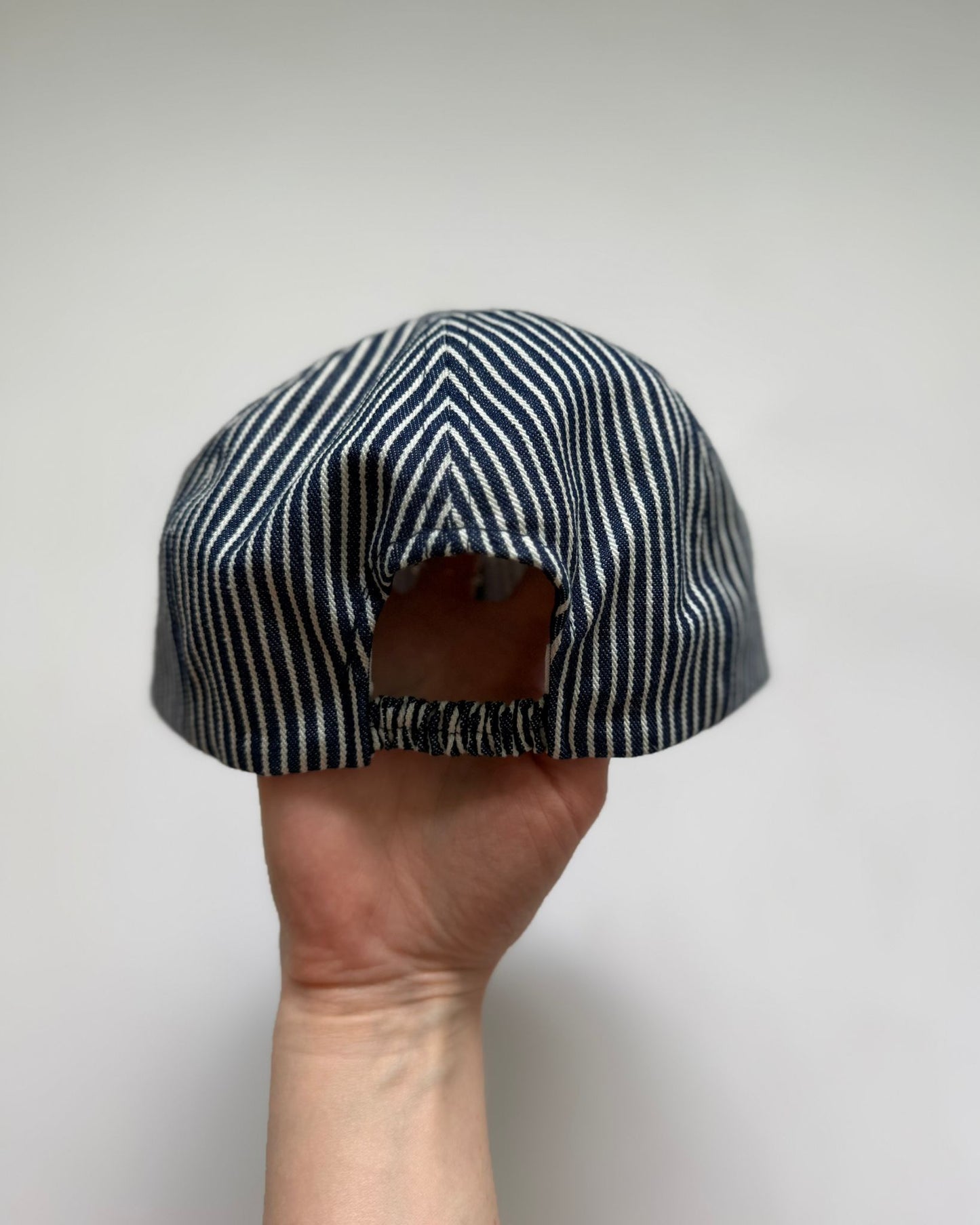 Vintage OshKosh B'gosh Blue Hickory Stripe Cap Hat