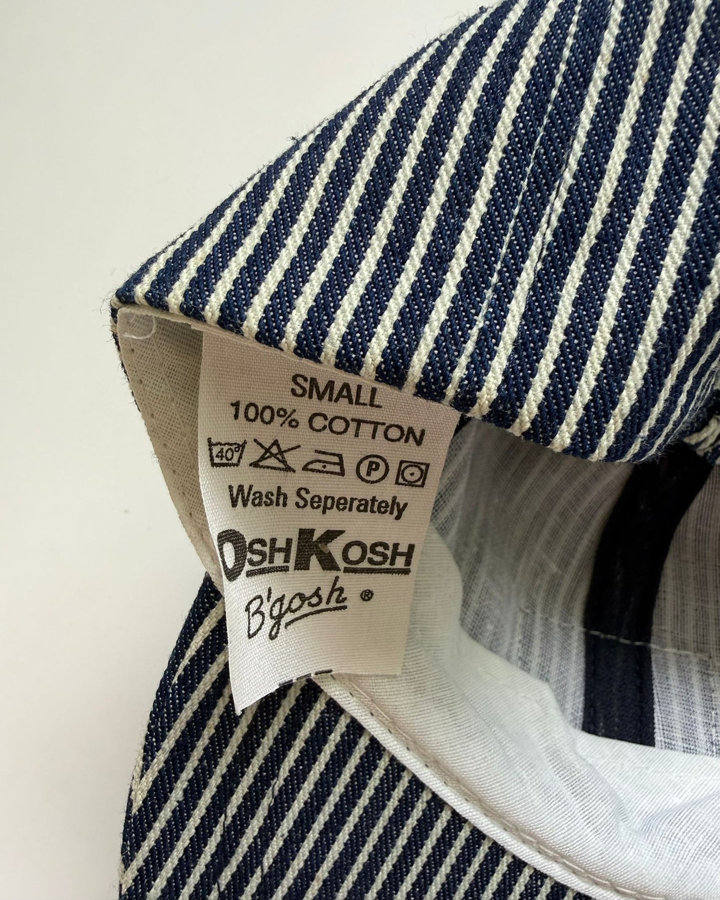 Vintage OshKosh B'gosh Blue Hickory Stripe Cap Hat