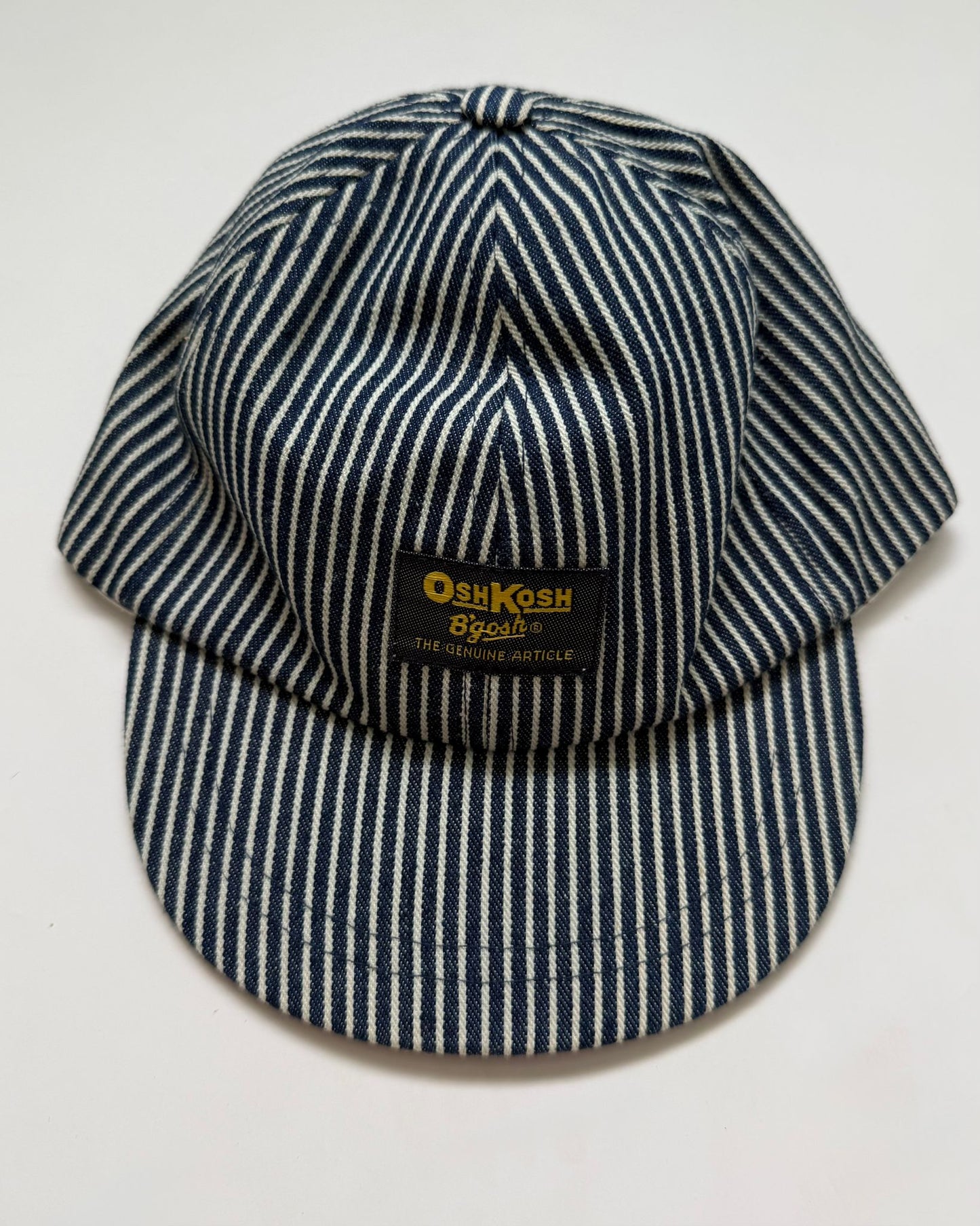 Vintage OshKosh B'gosh Blue Hickory Stripe Cap Hat