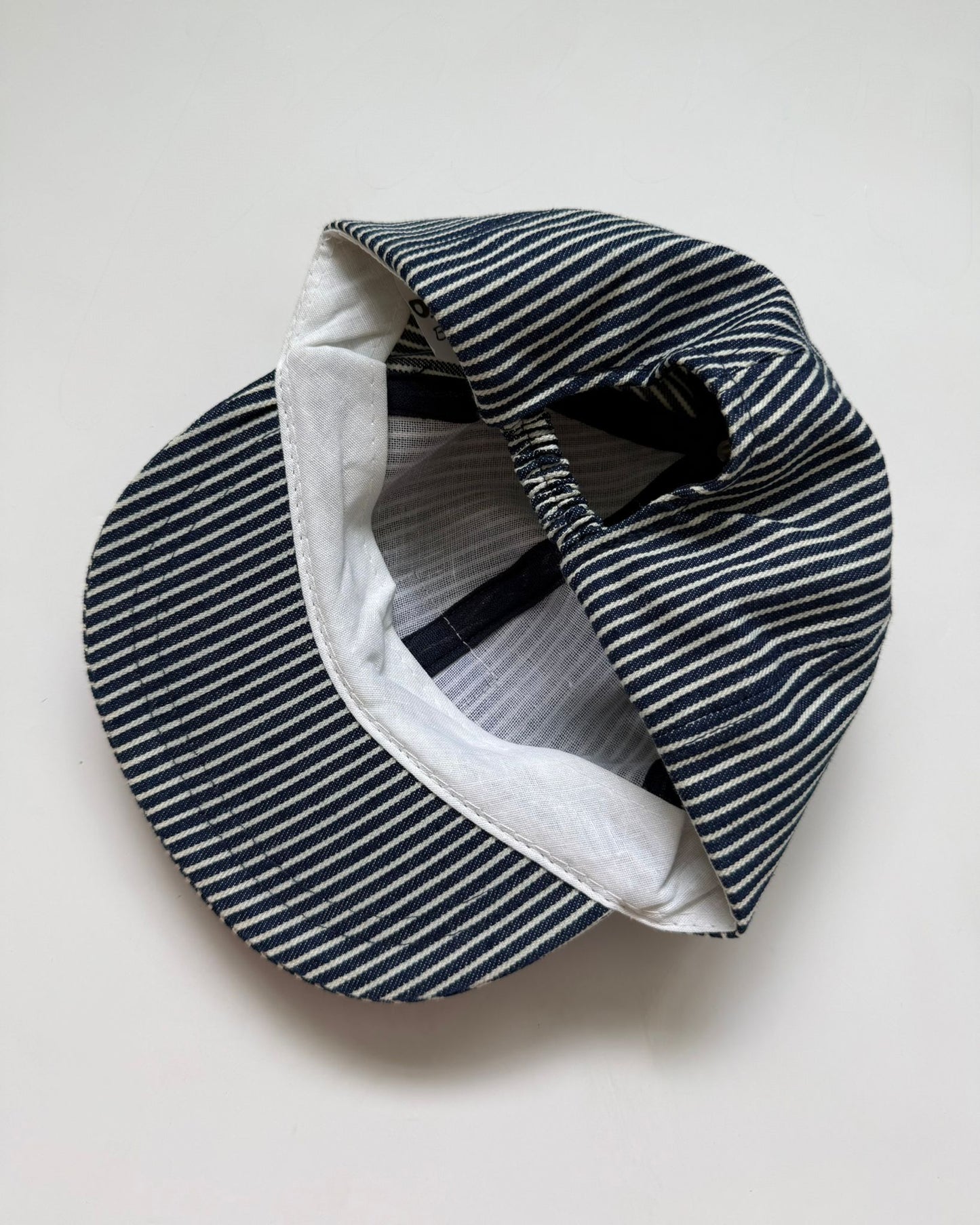 Vintage OshKosh B'gosh Blue Hickory Stripe Cap Hat