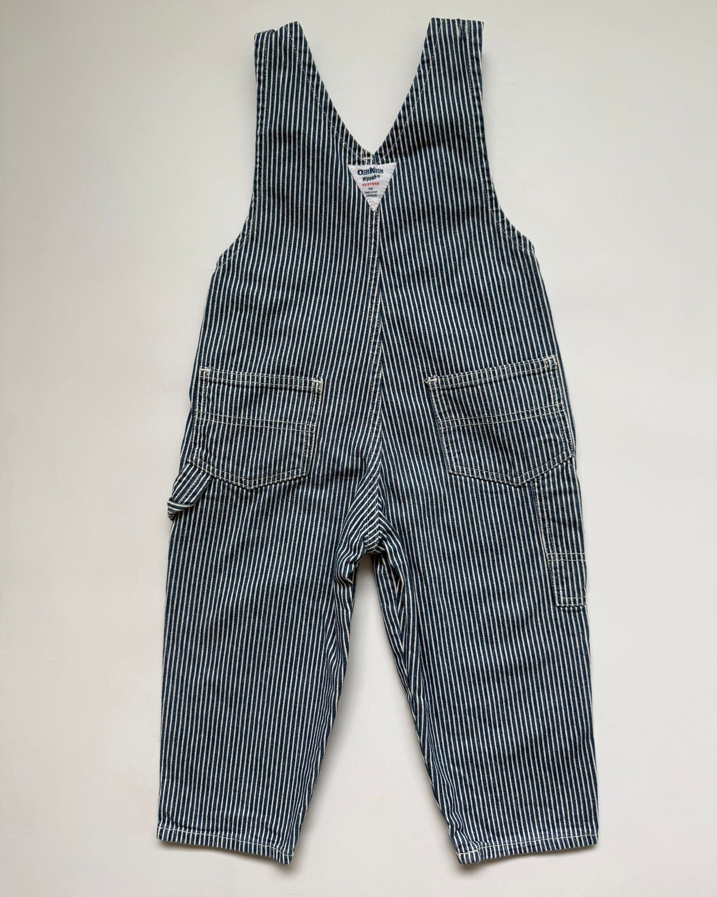 Vintage OshKosh B'gosh Blue Hickory Stripe Dungarees 2Y