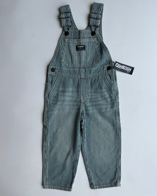 OshKosh B’gosh Hickory Stripe Dungarees BNWT 3T Blue White